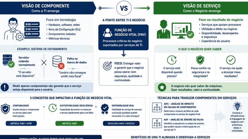Visão de Componente vs. Visão de Serviço: Por que a TI e o Negócio não falam a mesma língua?