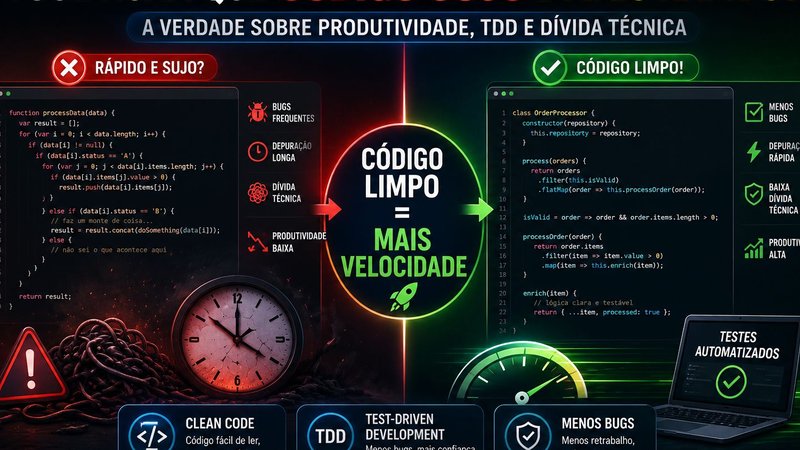 A Ilusão do "Rápido e Sujo": Por Que Código Limpo é a Verdadeira Métrica de Velocidade